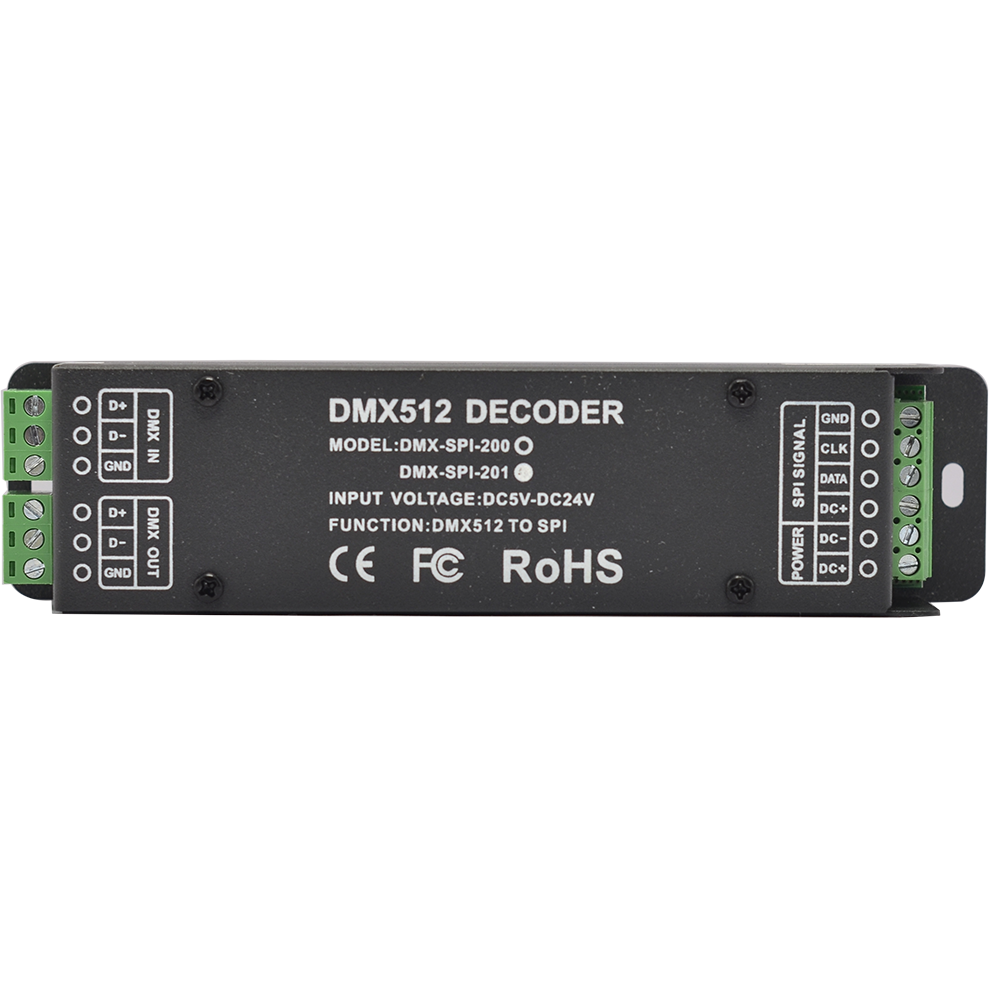DMX-SPI-201, High-end DMX-SPI digital Decoder (Replaced by DMX-SPI-202) DMX-SPI-201, High-end DMX-SPI digital Decoder (Replaced by DMX-SPI-202)